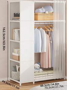 Portable Cube Storage Organizer, Multi-Functional Closet, Bookshelf, Free Standing Wardrobe With Curtain, Home Storage For Bedroom, Living Room, Holiday & Christmas Gift, Kids Gift - Multicolor - View 6