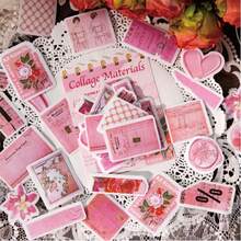 40 miếng dán hình côn trùng cổ điển, miếng dán thẩm mỹ sáng tạo, vật liệu thủ công trang trí cắt dán DIY, quà tặng ngày lễ, đồ dùng học tập làm sổ lưu niệm cá nhân hóa - Hồng - Xem 1