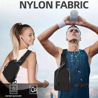 Ny mini unisex axelväska för utomhusbruk, bröstväska för män/damer, justerbar axelväska för sport och fritid, löparväska