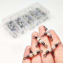 50Pcs/Box3-Way Luminous Rolling Swivels Ball Bearing Swivel Sea Fishing Accessories Hook Connector - Multicolor - View 6