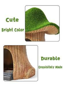 Resin Aquarium, Can Be Used As Pet Climbing Shelter, Decorative Climbing Pet Box, Landscape Decoration, Moss, Mushroom Shelter, Velvet Moss