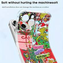 Funda transparente para teléfono con diseño navideño del , resistente a caídas y con cuatro esquinas reforzadas. Compatible con teléfonos ,  17,  16 Pro Max,  15 Pro Max,  13 y  12. Fabricada en TPU para una protección eficaz contra golpes y caídas. Un regalo ideal para familiares, amigos, seres queridos, parejas y para celebrar la Navidad. - transparente - Ver 5
