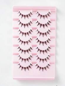 7对自然款假睫毛，整条透明带，柔软蓬松，交叉纤细，自然妆效，仿貂毛假睫毛，适合日常和派对妆容 - 持久自然，打造迷人睫毛。 - 濃密款 - 查看 7