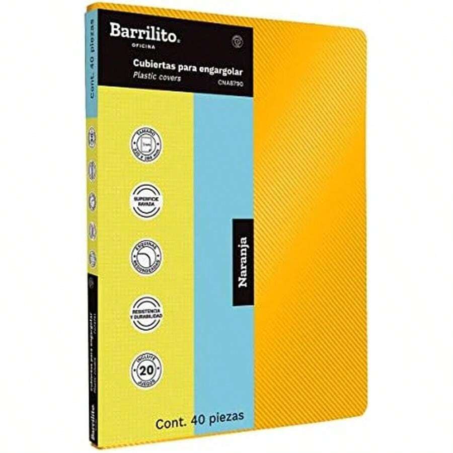 Barrilito Cubierta para engargolar, rayada, transparente, 40pz. CTR8788 - COLOR NARANJA - Ver 1