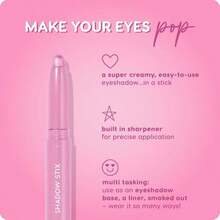 ColourPop Shadow Stix - Cream Eyeshadow Stick With Long-Lasting Color - Multi-Use Cream Makeup With A Built-In Sharpener &Amp; Precise Tip For Easy Application - Socialite (005 Oz) - ColorI - 查看 4
