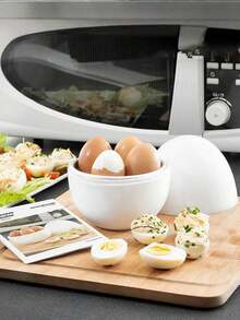 Microwave Egg Maker, A Healthy Breakfast Cooking Utensil - Kitchen Essentials, Easy To Make- Holds Up To Four Eggs