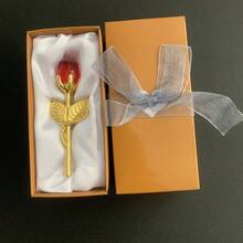 Mini rose en verre avec boîte, fleurs artificielles en cristal romantiques. Cadeaux pour mariage, souvenirs, anniversaire, nouvel an, fête des mères, Saint-Valentin. Idées pour maman, épouse, sœur, amies. - Multicolore - Voir 11