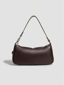 时尚复古休闲百搭日常女士单肩包 - 咖啡 - 查看 8