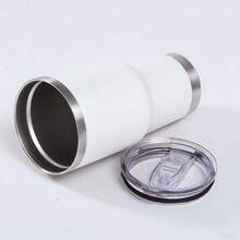 1 taza de viaje de acero inoxidable de 20 oz, termo aislado con vacío,   sin carga - Ideal para bebidas frías y calientes, regalo perfecto para Navidad y Halloween, taza de viaje para café - Verde - Ver 2