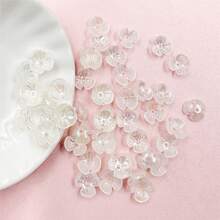 1 Bag/200Pcs 9.5mm Acrylic Small Flower Beads Charms Jewelry Making DIY Bracelet Necklace Beaded Material - 透明的 - 查看 2