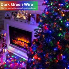 1 Pack Of 100ft 300 LED Outdoor Christmas Lights, Multi-Color Christmas String Lights With 8 Modes, Waterproof, Green Line Flashing Tree Lights Suitable For Indoor, Home, Garden, Patio, Christmas Party Decorations. - Xem 6