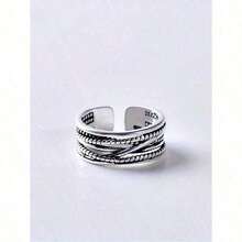 1pc Vintage Royal Style Thumb Knitted Multi-Layer Open Ring Thick Adjustable Ring Rugged Bohemian Elegant Ring Women's Jewelry For All Seasons Gift For Her - Multicolor - View 4