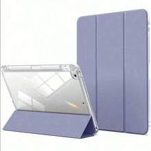 Soft Silicone With Pencil Slot Tri-Fold Stand Shockproof Anti-Drop,1pc Elegant Pink Acrylic Transpart Protective Compatible With, Support Sleep/Wake Function, Anti-Drop.Accessories.& New Year Themed,Retro Chic Style High-End Tablet Accessory Office Productivity, Study Sessions, Design, Travel Commute, Casual Browsing & Giving Fashion Forward Enthusiasts - 紫色 - 查看 4