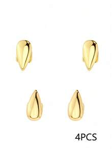 RACHELZ 4 CÁI/Bộ Nanh Ma Cà Rồng Bề Mặt Mịn Răng Niềng Răng Hip Hop Trên Dưới Răng Bóng Cho Nam Nữ Trang Sức Halloween Quà Tặng Giáng Sinh Cosplay Răng Niềng Răng - Vàng - Xem 10