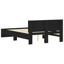 vidaXL Bettgestell Mit Kopfteil Schwarz 120x190 Cm - Black - View 7