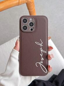 Ốp điện thoại in chữ cái đầu tên cá nhân, tương thích với dòng 17/16/15/14/13/12/11 Pro Max. Chất liệu giả da cá sấu sang trọng, chống sốc và chống trầy xước, vừa vặn hoàn hảo với 17 Pro Max, là lựa chọn quà tặng Giáng sinh lý tưởng. - màu nâu - Xem 4