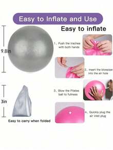 1pc Pilates Small Ball Pelvic Floor Training, Postnatal Recovery, Yoga, And Fitness, Ball Diameter 25cm Women, Gymnastics Anti-Burst Ball - 藍色 - 查看 4