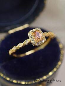 5pcs Elegant, Delicate, Gentle Geometric Bow, Star, Moon Faux Pearl Zirconia Inlaid Copper Ring Set, Unique Niche High-End, Suitable For Daily Commute, Events, Parties, Holidays, Fashion Gift - Yellow Gold - View 4