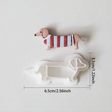 1个可爱腊肠犬造型聚合物粘土模具，高精度切割器 - 用于手工制作聚合物粘土耳环和吊坠 - 彩色 - 查看 3