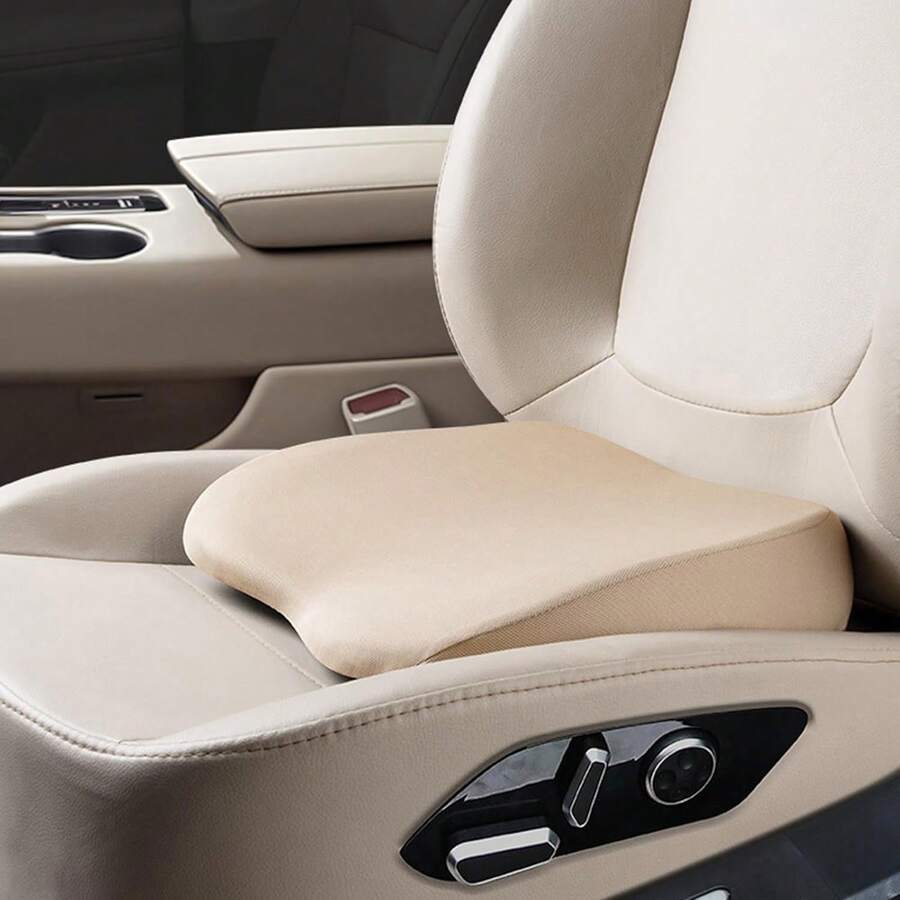 2 en 1 Cojines de Cuña para Coche o Soporte Lumbar para Conducir - Cojín de Asiento de Conductor de Espuma de Memoria Suave de 3.5 Pulgadas para Coche y Camión - Cojín de Confort para el Coxis y Alivio del Dolor de Espalda, Beige - Rosa - Ver 1