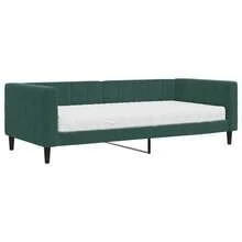 vidaXL Tagesbett Mit Matratze, Dunkelgrün, 90x200 Cm, Samt - Green - View 2