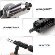Pop Rivet Gun Tool, Professional Cordless Riveter Adapter Kit Riveter Nut Tool Drill Attachment For Cordless Electric Power Drill (4 Threaded Head Sizes: 2.4/3.2/4.0/4.8mm) - Black - View 5