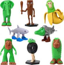 Tralalero Tralala Action Figure, 8PCS Italian Brainrot Meme Shark Figures Toys, Collectible Animals Figurine Doll Gifts For Fans Christmas And New Year Gifts