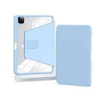 TenYide 1 pièce Support rotatif à 360° en acrylique pour tablette, coque arrière en acrylique résistante aux rayures et aux pliures avec fente pour stylet, mise en veille/réveil magnétique, compatible avec les séries iPad / MatePad / Honor Pad, plusieurs couleurs disponibles - Bleu ciel - Voir 2