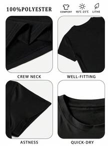 Plus Size Damska Wiosna/Lato Nadruk Kokosa Nadruk Litery Swobodny Prosty Plażowy Luźny Wygodny Streetwear Codzienny Okrągły Dekolt Krótki Rękaw Plus Size T-shirt Topy Koszulki z Grafiką Damskie - Czarne - Zobacz 4
