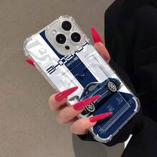 Funda para teléfono  911 GTRS Racing Design, resistente a golpes, fabricada en TPU. Compatible con teléfonos ,  17,  16 Pro Max,  15 Pro Max,  13 y  12. Fabricada en TPU para una protección óptima contra golpes y caídas. Un regalo ideal para familiares, amigos, seres queridos, parejas y Navidad. - transparente - Ver 3
