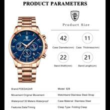 POEDAGAR Luxury Man Wristwatch Military Waterproof Luminous Chronograph Men Watch Stainless Steel Men's Quartz Watches+Box Japan Automatic Quartz Movement For Men's Watches Birthday Gifts Father's Day Gifts Lovers Business Partners Souvenirs Halloween Christmas - Multicolor - View 6