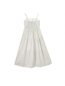 Đầm hai dây chấm bi cho nữ, mẫu mới về, đầm in họa tiết ôm dáng, kiểu dáng ngẫu nhiên, thanh lịch cho mùa hè. - Màu be - Xem 2