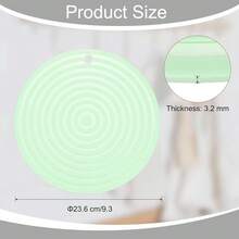 Uxcell 2 Pcs Silicone Trivets Mats For Hot Pots And Pans, 9\ Round Hot Pot Holders Multi-Purpose Heat Resistant Trivet With Hang Hole For Pots & Hot Dish, Countertops (Light Green),LightGreen - Xanh nhạt - Xem 3