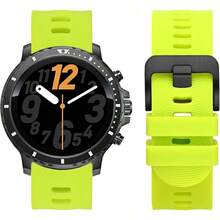 Correa de Reloj de Silicona de 26mm con Rayas Arqueadas para Hombres, Correa de Liberación Rápida, Hebilla Negra (Negro) - Verde lima (hebilla negra) - Ver 7