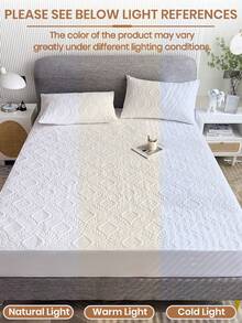 1pc Waterproof Fitted Sheet, Bedding, Skin-Friendly Mattress Cover, Soft And Comfortable Bedding For Bedroom, White Fitted Sheet, Room Decor, Winter Decor, Christmas Decor, Waterproof Mattress Protector, Noiseless Bed Protector, Breathable Bed Sheet Cover, Mattress Cover Machine Washable, Christmas Gift - trắng - Xem 8