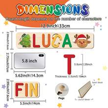1 pieza Rompecabezas de madera personalizado, regalo de 1er cumpleaños para niños pequeños, juguetes para preescolares de 1, 2, 3, 4, 5, 6 años, juguetes Montessori para niños, juguetes de educación temprana para niños, juguetes cognitivos para niñas, de hermosos colores adecuados para niñas, rompecabezas con nombre personalizado, rompecabezas de alfabeto 3D personalizado, tablero de agarre manual - Colores del arco iris - Ver 3