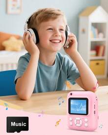 W&O Kids Camera Instant Print,Instant Camera For Kids,2.5K UHD Digital Camera With 2.6" LCD, Dual Camera,16X Zoom, Games, 32G SD Card,Birthday Gifts For 3-10 Year Old Girls Boys(Pink) - 粉色 - 查看 5