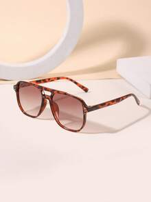 1/3 件女士亚克力波西米亚飞行员 Toadstools 时尚眼镜，适合节日出游和夏季海滩度假、户外、旅行的节日礼物，时尚眼镜豹纹玳瑁波西米亚风格超大飞行员镜框，适合度假、海滩、旅行