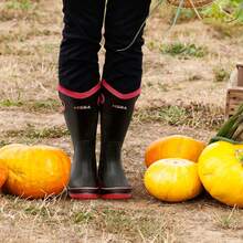 HISEA Rain Boots For Women Mid Calf Rubber Boots High Quality Neoprene Insulated Barn Boots For Mud Working Gardening - 粉紅 - 查看 2