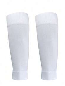 1 Pair Men's Soccer Shin Guards, Breathable Moisture-Wicking Design, All-Day Comfort And Elastic Fit, 6 Color Options (Black/White/Red/Blue/Red & White Stripe/Navy), Sports Performance And Cold Weather Training Gear, Solid Color Style, Comfortable Wear - Multicolor - View 8