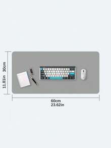 1pc (Random Color) Double-Sided Keyboard & Mouse Pad, Faux Leather Desk Mat For Laptop, Computer, Office, 30*60cm