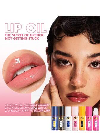 Juego de 6 brillos de labios con aceite de frutas en roll-on | Deslizamiento suave, hidratación instantánea y nutrición duradera | No pegajoso, para hombres y mujeres | Juego portátil de cuidado de labios, ideal para maquillaje de otoño-invierno y uso diario