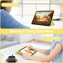 Fintie Hybrid Slim Case For IPad (A16) 11th Generation 11 Inch (2025), IPad 10th Generation 10.9 Inch (2022) - Shockproof Cover With Clear Transparent Back Shell & Pencil Holder, Yellow,Yellow - 黃色 - 查看 6