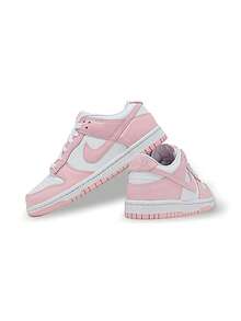 Nike Dunk Low BG 女款(GS)运动鞋 吸汗透气保暖轻便百搭 纯色Logo 易洗快干 日常上学运动户外跑步 白色/粉色 FB9109-125 - 白色/粉紅色 - 查看 7