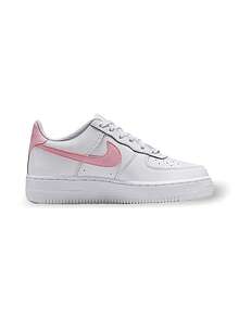 Nike 空军一号 BG N 女款(GS)运动鞋 吸汗透气保暖轻便弹性好百搭纯色Logo 易洗速干 运动户外跑步上学日常 白色/粉色 CT3839-115 - 白色/粉紅色 - 查看 3