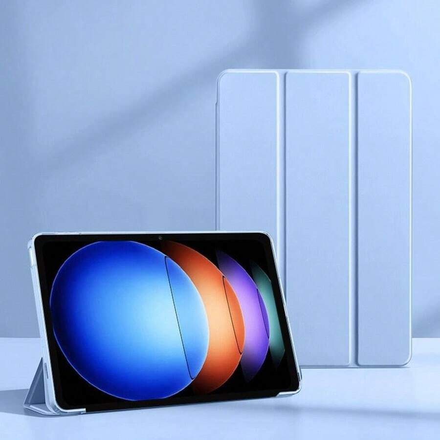 可折叠PC保护套,带唤醒功能,兼容iPad/Mate Pad/荣耀Pad/Galaxy Tab/联想Tab/小米iPad,多种颜色可选 - 淺藍色 - 查看 1
