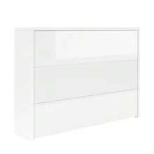 Biurko składane z kółkami i ładowarką bezprzewodową – połysk biały – komoda 2 w 1 i stanowisko pracy, 115 x 27 x 93 cm po zamknięciu, powierzchnia robocza 95 x 51 cm, z półką i systemem zabezpieczającym przed przewróceniem, kółka z hamulcami – biurko - Biały - Zobacz 4