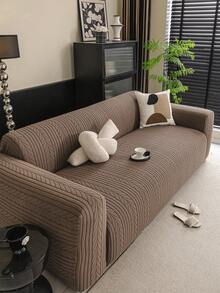 1 tấm bọc ghế sofa chống trượt họa tiết lá cây, màu nâu, có thể giặt được, co giãn, phù hợp với ghế sofa 1-4 chỗ. - màu nâu - Xem 12