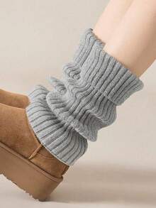 1/5 双女士护腿套，白色针织保暖小腿袜，适合秋冬季节。女士堆堆袜，保暖，袜口防漏气，粗针织细节，柔软保暖，时尚叠穿，秋冬季必备。 - 彩色 - 查看 19