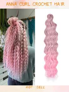 Heat-Resistant 24 Inch Synthetic Braiding Hair Extensions Loose Deep Wavy Braid Hair Water Wave Ombre Brown Twist Crochet Curly Anna Hair For Christmas New Year - Multicolor - View 52